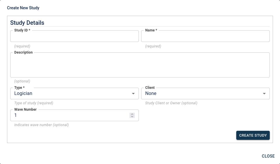 Create A Study Dialog
